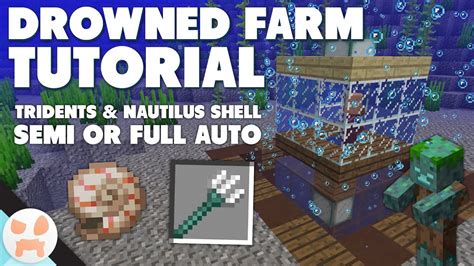It's also important to note that zombies that are turned into <b>drowned</b> won't drop tridents or nautilus shells. . How to make a drowned farm